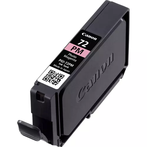 Canon PGI-72PM Photo Magenta Ink Cartridge. Colour ink type: Dye-based ink Cartridge capacity: Standard Yield Colour ink page yield: 303 pages Printing colours: Photo magenta Quantity per pack: 1 pc(s)