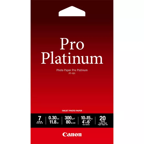 Canon PT-101 Pro Platinum Photo Paper 4x6" - 20 Sheets