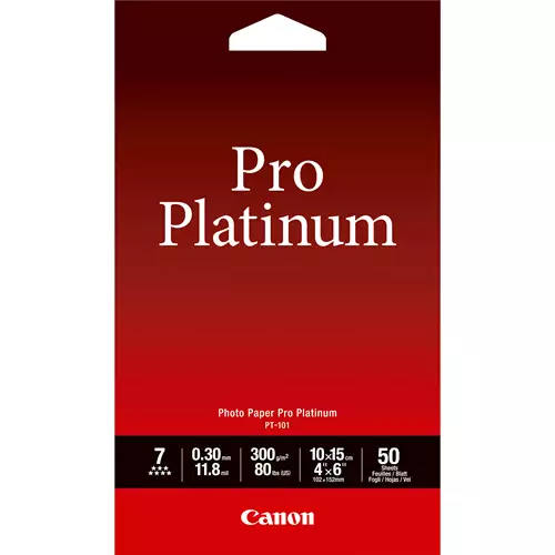Canon PT-101 Pro Platinum Photo Paper 4x6 - 50 sheets