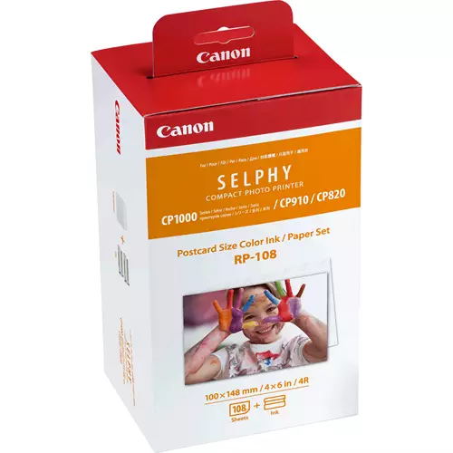 Canon RP-108 Colour Ink + 100 x 148 mm Paper Set 108 Sheets