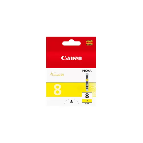 Canon CLI-8Y Yellow Ink Cartridge. Colour ink type: Pigment-based ink Colour ink page yield: 280 pages Printing colours: Yellow Quantity per pack: 1 pc(s)
