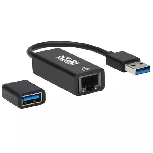 Tripp Lite U336-000-GB-CA USB-C USB-A to RJ45 Gigabit Ethernet Network Adapter (2xM/F) USB 3.2 Gen 1 Black