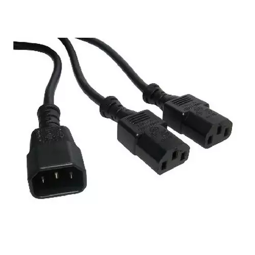 Cables Direct RB-335W power cable Black C14 coupler 2 x C13 coupler