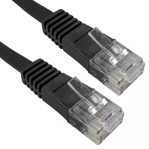 Cables Direct RJFLAT-10K networking cable Black 10 m Cat5e U/UTP (UTP)