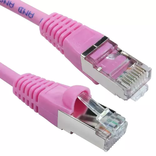 Cables Direct Cat6a 15m networking cable Pink S/FTP (S-STP)