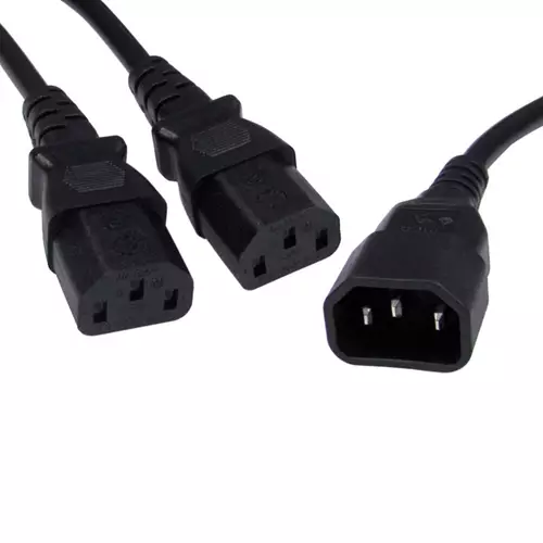 Cables Direct RB-334W power cable Black 2.5 m C14 coupler 2 x C13 coupler