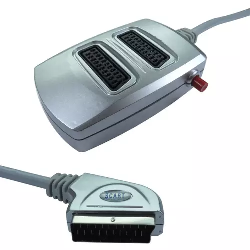 Cables Direct 2 Way SCART Switch Box SCART cable 0.4 m SCART (21-pin) Silver