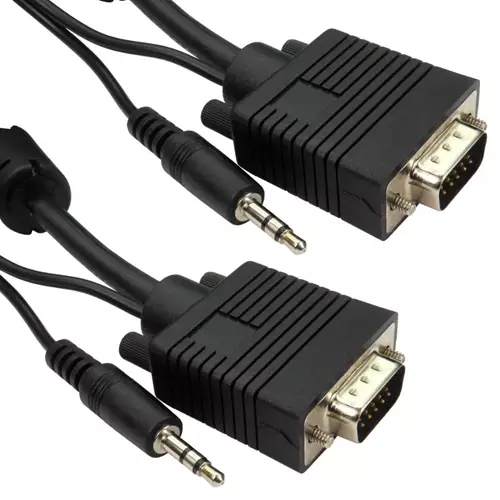 Photos - Cable (video, audio, USB) Cables Direct SVGA + 3.5mm 2m VGA  + 3.5mm Black CDEX-602 (D-Sub)