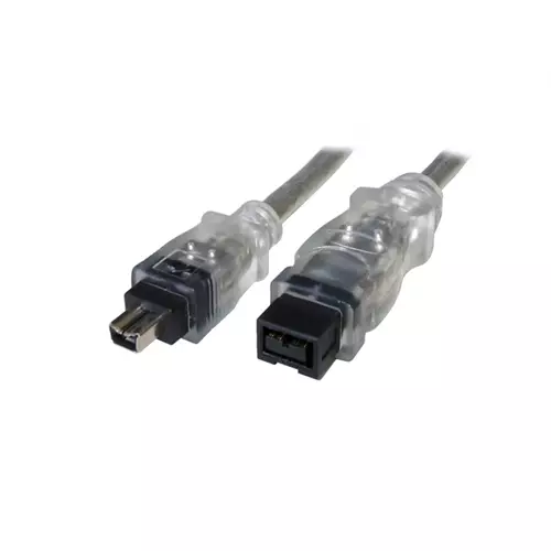 Cables Direct IEEE-103 FireWire cable 3 m 9-p 4-p Black Transparent