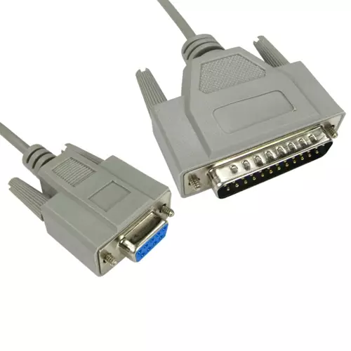Cables Direct 5m D9/D25 serial cable D9 FM D25 M