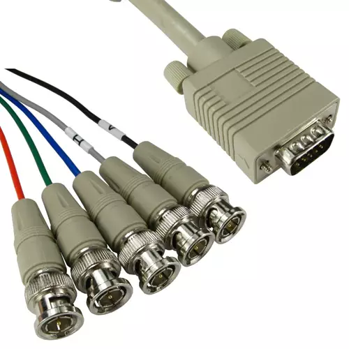 Cables Direct SS-090 video cable adapter 2 m VGA (D-Sub) 5 x BNC Grey