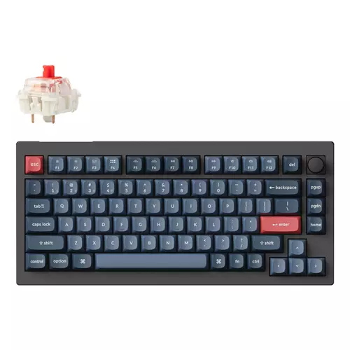 Keychron V1 Max keyboard Universal USB + RF Wireless + Bluetooth QWERTY UK English Black Grey