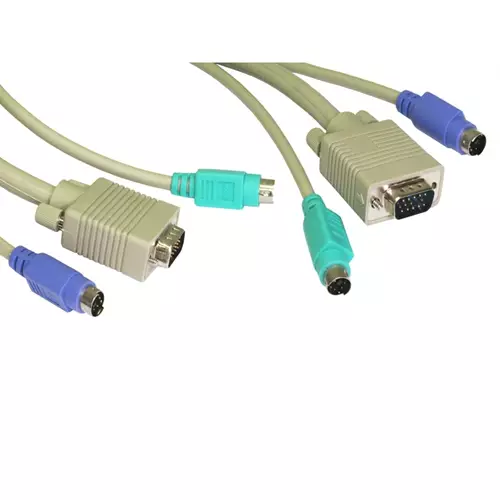 Cables Direct PS/2 + SVGA - 3m KVM cable Grey