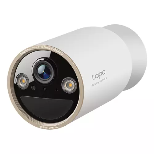 TP-Link Tapo Wire-Free Indoor/Outdoor Security Camera SPEC:4K UHD (3840x2160) H.265/H.264 Supported 16x UHD Digital Zoom 2.4/5 GHz Dual Band Wi-Fi 10000mAh Rechargeable Lithium-ion Battery