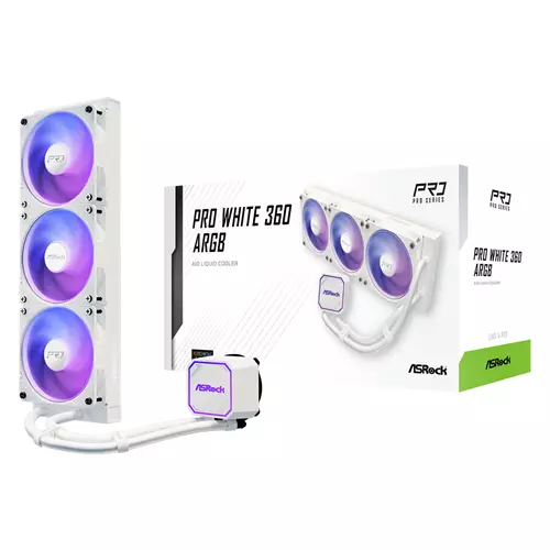 Asrock Pro White 360 ARGB Processor All-in-one liquid cooler 12 cm