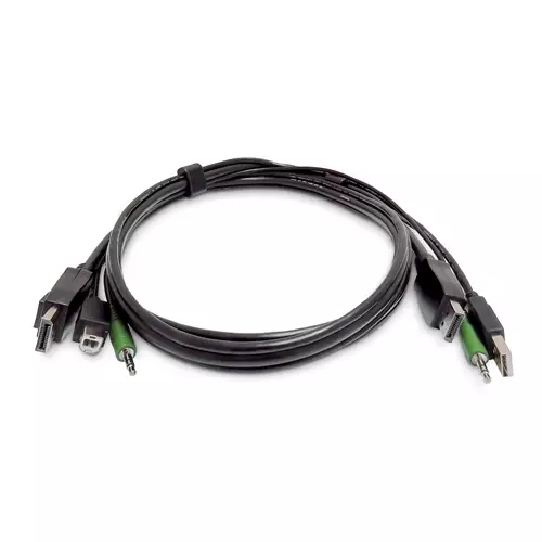 StarTech.com 10ft (3m) Dual-DisplayPort KVM Cable USB 2.0 3.5mm Audio Universally Compatible Combo Cable for KVM Switches TAA Compliant