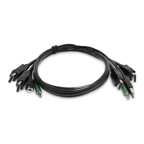 StarTech.com 6ft (1.8m) Dual-DisplayPort KVM Cable 2x USB A to B 3.5mm Audio Universally Compatible Combo Cable for KVM Switches TAA Compliant