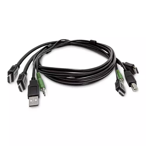 StarTech.com 6ft (1.8m) Dual-HDMI KVM Cable USB 2.0 3.5mm Audio Universally Compatible Combo Cable for KVM Switches TAA Compliant