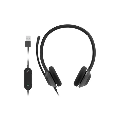 Cisco Headset 322Q USB Wired Dual On-Ear Headphones Microsoft Teams Controller with USB-A Carbon Black 2-Year Limited Liability Warranty (HS-W-322Q-C-USB)