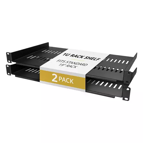 StarTech.com 2-Pack 1U Server Rack Shelf Vented Rackmount Cantilever Tray for 19" Network Rack or Cabinet Heavy-Duty 10" (25cm) Deep Up to 44lb (20kg) Each