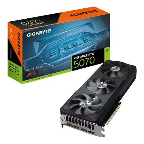GIGABYTE GeForce RTX 5070 EAGLE OC SFF 12G Graphics Card - 12GB GDDR7 192bit PCI-E 5.0 2587 MHz Core Clock 3 x DP 2.1b 1 x HDMI 2.1b NVIDIA DLSS 4 GV-N5070EAGLE OC-12GD