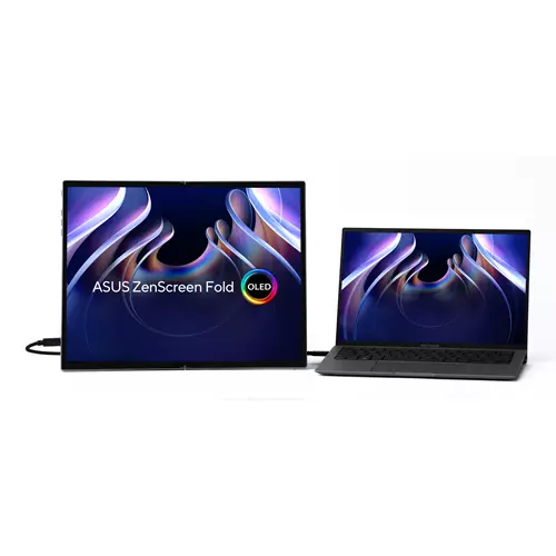 ASUS ZenScreen Fold OLED MQ17QH computer monitor 43.9 cm (17.3") 2560 x 1920 pixels Quad HD Silver