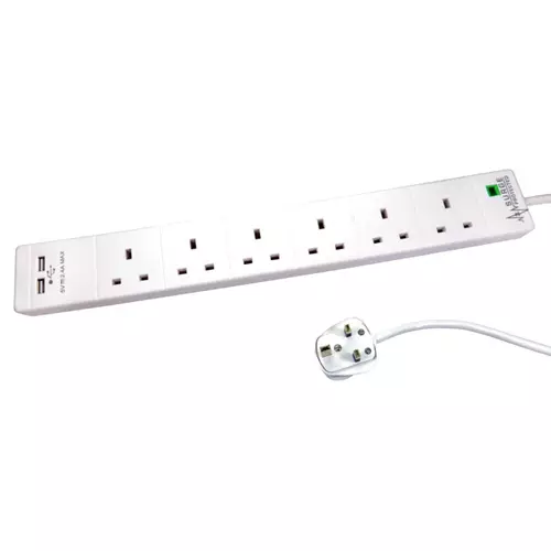 CDL EXTENSION LEAD 6G SURGE 2 USB WHT 3M