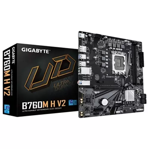 GIGABYTE B760M H V2 Motherboard - Supports Intel Core 14th Gen CPUs 5+1+1 Phases Digital VRM up to 8000MHz DDR5 (O.C.) 1xPCIe 4.0 M.2 1GbE LAN USB 3.2 Gen1