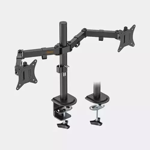 Vonhaus Dual Monitor Stand For 13-32 Inch Screens Twin Monitor Mount With Desk Clamp Height Adjustable Easy Assemble Stand With Full Tilt Rotation Amp; Swivel Arms Vesa 75X75 Amp; 100X100mm