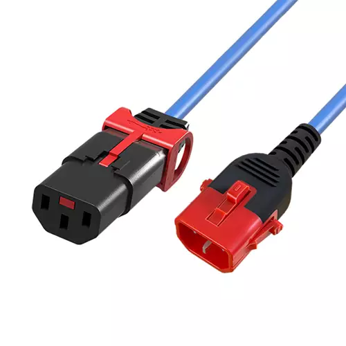 ACT Powercord C13 IEC Lock+ - C14 IEC Lock Dual Locking blue 1.5 m PC3621