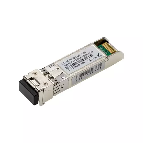 Cablenet CN-SFP-10G-LR-JUN. SFP transceiver type: Fiber optic Maximum data transfer rate: 10000 Mbit/s Interface type: SFP+. Product colour: Metallic Form factor: SFP+ Brand compatibility: Juniper. Country of origin: China
