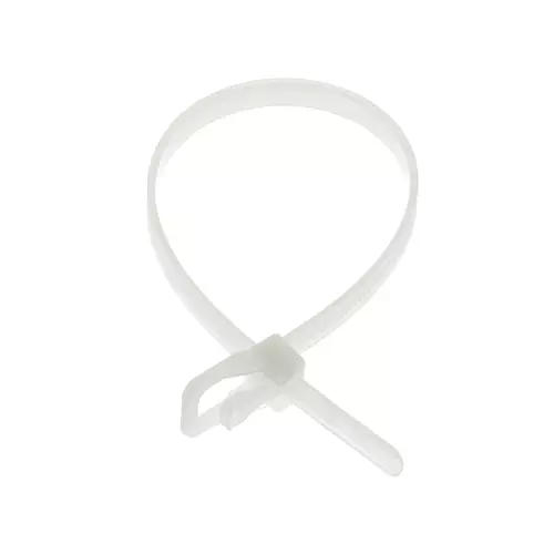 Cablenet EVT-S08NL-TA. Type: Releasable cable tie Material: Nylon Product colour: White. Length: 100 mm Width: 4.8 mm. Quantity per pack: 100 pc(s)