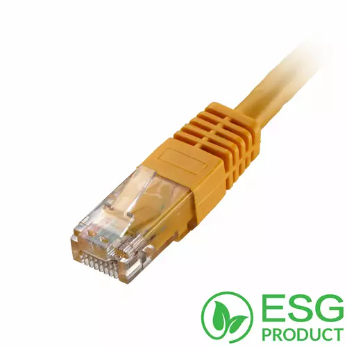 Cablenet 1.5m Cat5e RJ45 Yellow U/UTP PVC 24AWG Flush Moulded Booted Patch lead (PK 100)