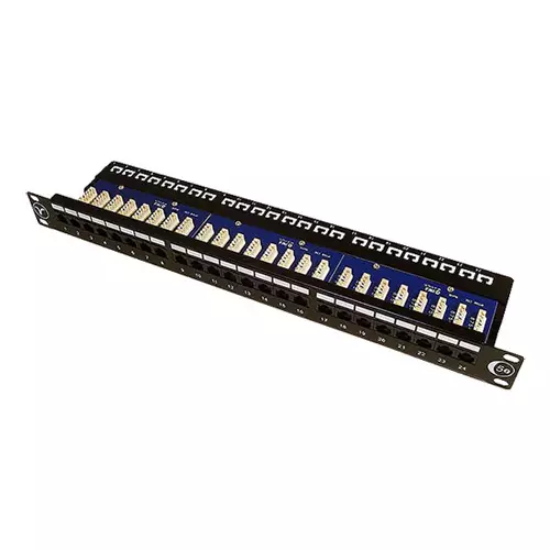 Cablenet 24 Port Cat5e UTP 1u Easypunch Patch Panel. Connector(s): RJ-45 Connector contacts plating: Gold Cable types supported: Cat5e. Mounting: Rack mounting Rack capacity: 1U Product colour: Black. Width: 440 mm Height: 44 mm Depth: 109 mm