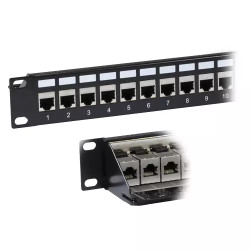 Cablenet 24 Port Cat6a FTP 1u Coupler Panel 10 Gigabit Ethernet RJ-45 Gold Cat5e Cat6 Cat6a F/UTP (FTP) Rack mounting