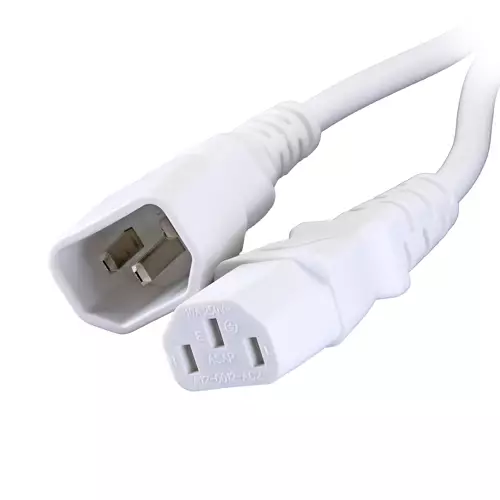 Cablenet 3m IEC C14 - IEC C13 White PVC 1.0mm Power Leads