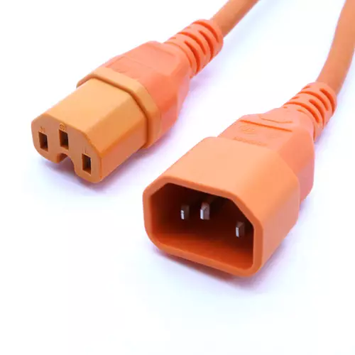 Cablenet 3m IEC C14 - IEC C15 Hot Condition Orange H05RR-F 1.0mm Power Leads. Cable length: 3 m Connector 1: C14 coupler Connector 2: C15 coupler