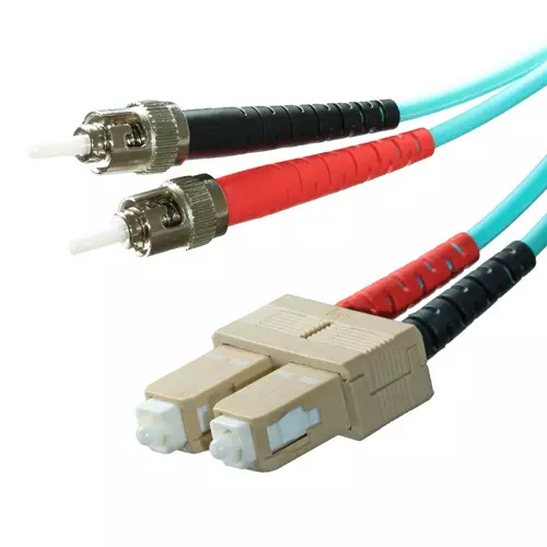 Cablenet 3m OM3 50/125 ST-SC Duplex Aqua LSOH Fibre Patch Lead