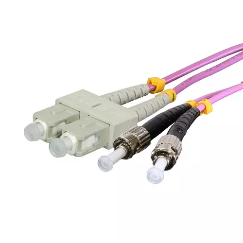 Cablenet 3m OM3 50/125 ST-SC Duplex Violet LSOH Fibre Patch Lead. Cable length: 3 m Fibre optic type: OM3 Connector 1: ST Connector 2: SC Core diameter: 50 m Connector gender: Male/Male Full duplex