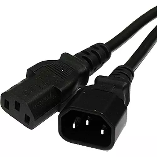 Cablenet 5m IEC C14 - IEC C13 Black PVC 1.0mm Power Leads. Cable length: 5 m Connector 1: C14 coupler Connector 2: C13 coupler. Input voltage: 250 V Input current: 10 A