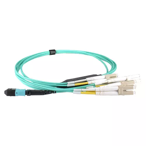 Cablenet CNL 0.5M OM4 B12 MPO LC4 DX BkO Aq M-B InfiniBand/fibre optic cable