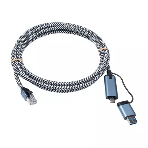 Cablenet CNL 3M USB-C 3.2+USB-A - RJ45 1G networking cable Cat6 U/FTP (STP) Round
