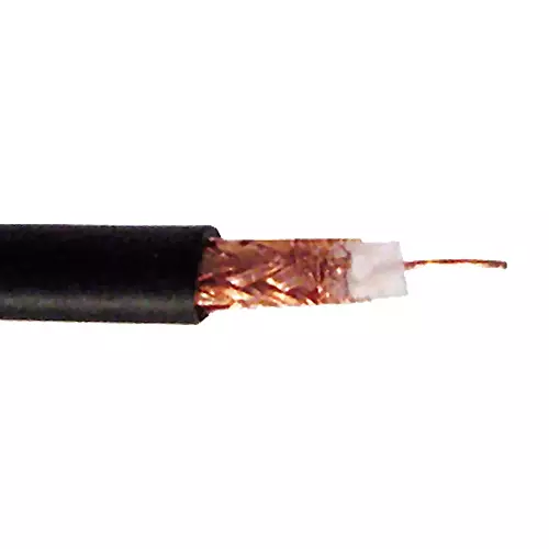 Cablenet RG59 75Ohm Solid PVC CPR Eca CCA Braid Coax Cable Black 100m Reel