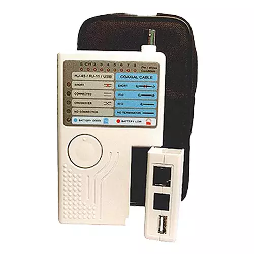 Cablenet RJ45/RJ11/BNC/USB Continuity Tester Twisted pair cable tester BNC RJ-11 RJ-45 USB White 9 V 86 mm 25.5 mm