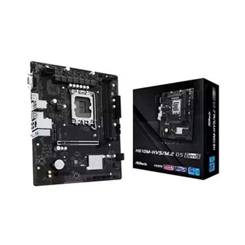 ASRock H610M-HVS/M.2 D5 GEN5 Intel 1700 Socket Motherboard Micro-ATX 2x DDR5 Slots 1x M.2 Socket GbE LAN 1x D-Sub / 1x HDMI Port