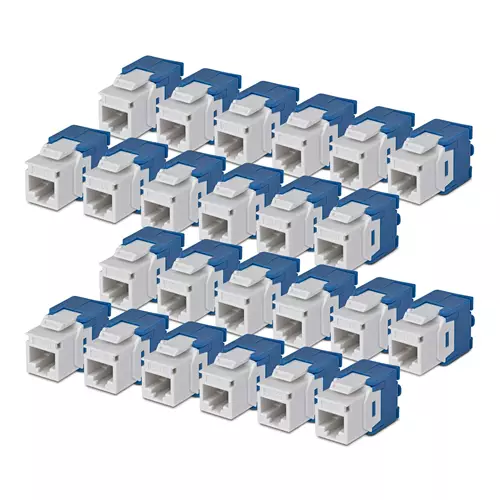 StarTech.com Cat6 Keystone Jack 24-Pack RJ45 Ethernet Keystone Jacks UTP Cat6 Wall Jack 180-Degree Toolless White
