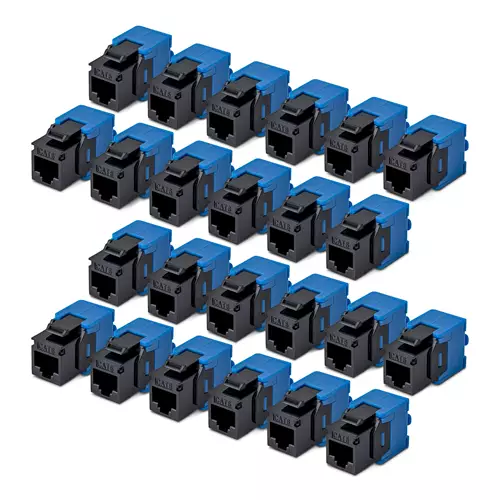 StarTech.com Cat6 Keystone Jack 24-Pack RJ45 Ethernet Keystone Jacks UTP Cat6 Wall Jack 180-Degree Toolless Black