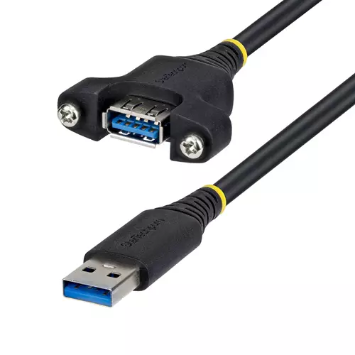 StarTech.com 2m Panel Mount USB Cable A to A M/F USB-A Male to Female Extension Cable USB 5Gbps Panel Mount Adapter Cable