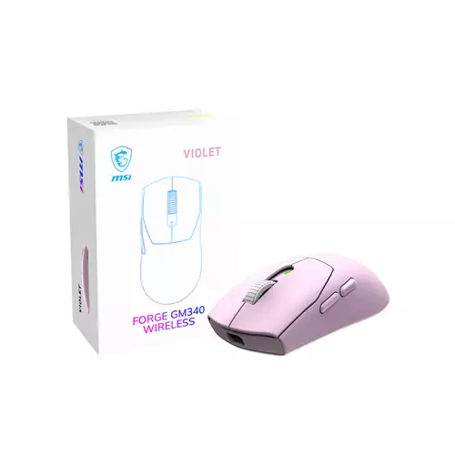 MSI Forge Gm340 Wireless Violet mouse Gaming Ambidextrous RF Wireless + Bluetooth Optical 12000 DPI