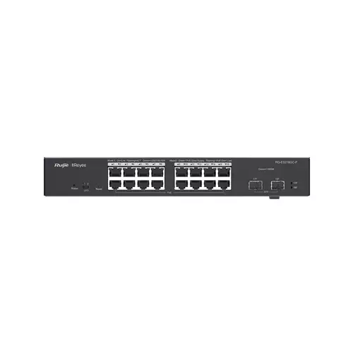 Ruijie Networks RG-ES218GC-P network switch Managed L2 Gigabit Ethernet (10/100/1000) Power over Ethernet (PoE) Black
